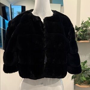 Eliza J Black Teddy Jacket